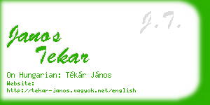 janos tekar business card